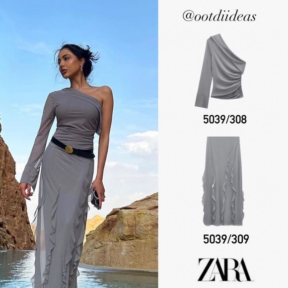 NWT ZARA RUFFLE TULLE TOP L - Picture 4 of 5